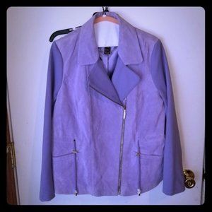 IMAN leather jacket light purple NWOT